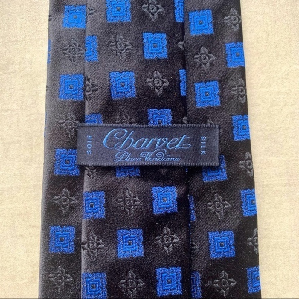 Charvet Black & Blue Silk Tie